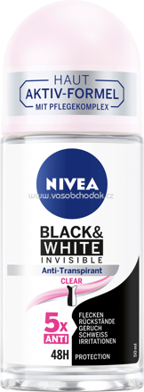 NIVEA Deo Roll On Antitranspirant Black & White clear, 50 ml