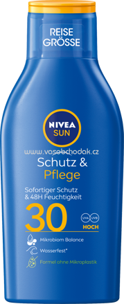 NIVEA SUN Sonnenmilch Schutz & Pflege, LSF 30, Reisegröße, 100 ml