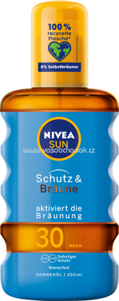 NIVEA SUN Sonnenöl Schutz & Bräune LSF 30, 200 ml