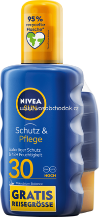 NIVEA SUN Sonnenspray Schutz & Pflege LSF 30 incl. gratis Mini, 200 ml