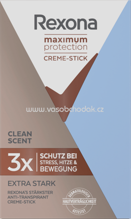 Rexona Deo Creme Antitranspirant Maximum Protection Clean Scent, 45 ml