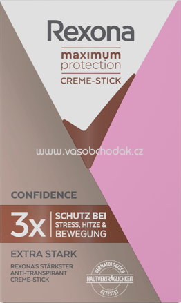 Rexona Deo Creme Antitranspirant Maximum Protection Confidence, 45 ml