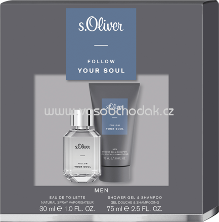 S.Oliver Geschenkset Follow Your Soul Men Eau de Toilette 30ml + Duschgel 75ml, 1 St