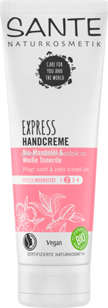 Sante Handcreme Express Bio-Mandelöl & weiße Tonerde, 75 ml