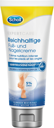 Scholl Fuß- und Nagel-Creme, reichhaltig mit 5% Urea, 75 ml