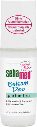 Sebamed Deo Roll On Deodorant Balsam parfumfrei, 50 ml