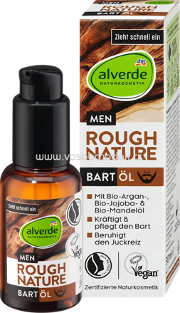 alverde MEN Bartöl Rough Nature, 30 ml