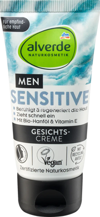 alverde MEN Gesichtscreme sensitive, 50 ml