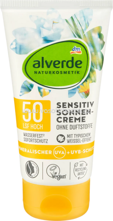 alverde NATURKOSMETIK Sonnencreme sensitiv, LSF 50, 75 ml