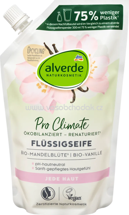 alverde NATURKOSMETIK Flüssigseife Mandelblüte & Vanille, Nachfüllpack, 500 ml