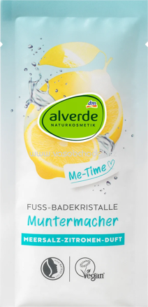 alverde NATURKOSMETIK Fußbadekristalle "Muntermacher" Meersalz Zitrone, 40 g