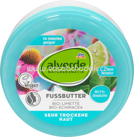 alverde NATURKOSMETIK Fußbutter Limette & Echinacea, 200 ml