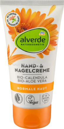 alverde NATURKOSMETIK Hand- & Nagelcreme Calendula & Aloe Vera, 75 ml