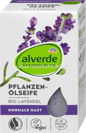 alverde NATURKOSMETIK Seifenstück Pflanzenölseife mit Lavendel, 100 g