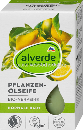 alverde NATURKOSMETIK Seifenstück Pflanzenölseife mit Verveine, 100 g