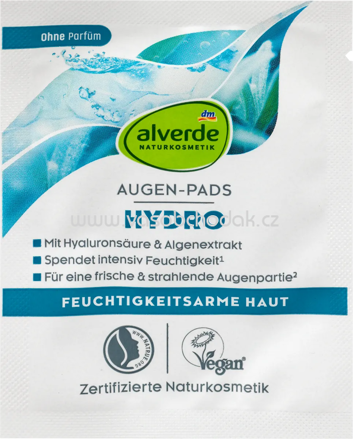 alverde NATURKOSMETIK Augenpads Hydro, 2 St