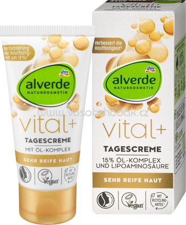 alverde NATURKOSMETIK Gesichtscreme Vital+, 50 ml