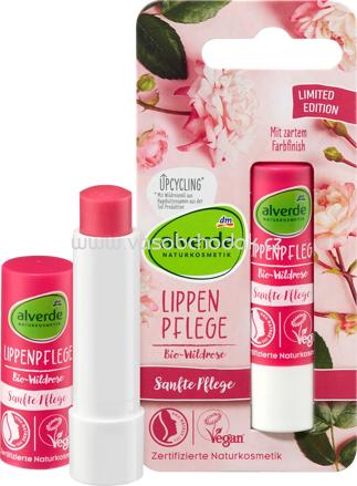 alverde NATURKOSMETIK Lippenpflege Wildrose, 4,8g