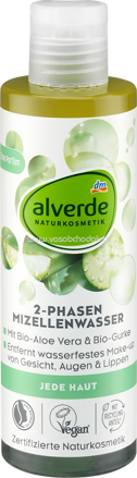 alverde NATURKOSMETIK Mizellenwasser 2-Phasen Aloe Vera, Gurke, 200 ml