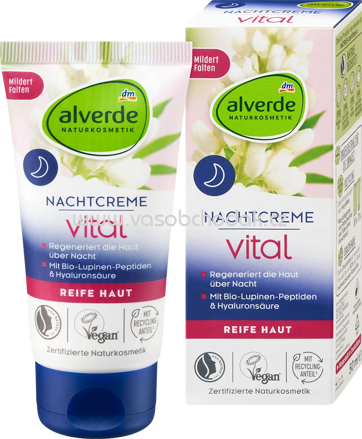 alverde NATURKOSMETIK Nachtcreme Vital, 50 ml
