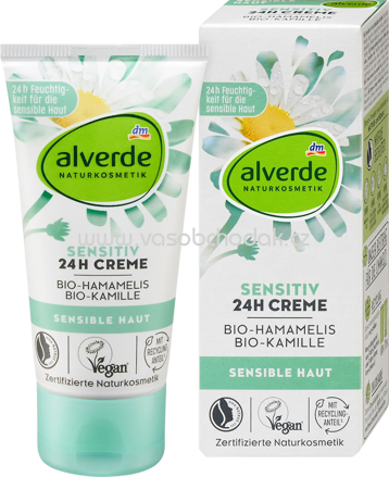 alverde NATURKOSMETIK Sensitiv 24h Creme, 50 ml