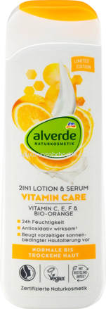 alverde NATURKOSMETIK 2in1 Bodylotion & Serum Vitamin Care, 250 ml