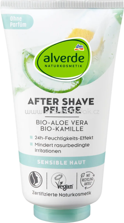 alverde NATURKOSMETIK After Shave Pflege Aloe Vera Kamille, 150 ml