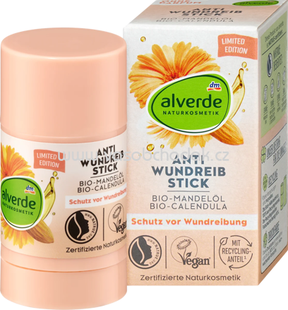 alverde NATURKOSMETIK Anti-Wundreibstick Bio-Mandelöl Bio-Calendula, 25 g