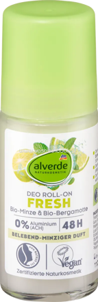 alverde NATURKOSMETIK Deo Roll-On Fresh Minze Bergamotte, 50 ml
