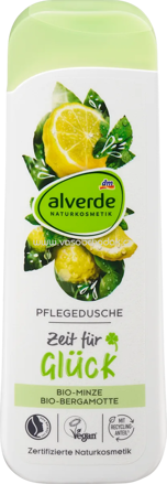 alverde NATURKOSMETIK Duschgel Zeit für Glück Minze, Bergamotte, 250 ml
