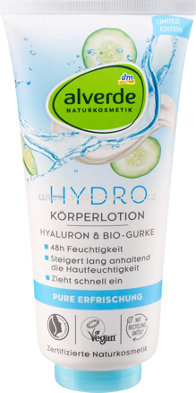 alverde NATURKOSMETIK Körperlotion Hyaluron & Bio-Gurke, 200 ml