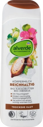 alverde NATURKOSMETIK Körpermilch Reichhaltig Kakao Hibiskus, 250 ml