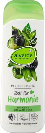 alverde NATURKOSMETIK Pflegedusche Zeit für Harmonie Olive Aloe Vera, 250 ml