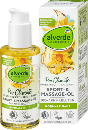 alverde NATURKOSMETIK Sport- & Massage-Öl Arnikablüten, 100 ml