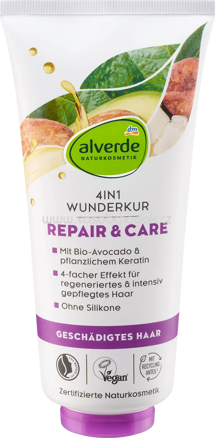 alverde NATURKOSMETIK Haarkur 4in1 Repair & Care Wunderkur, 200 ml