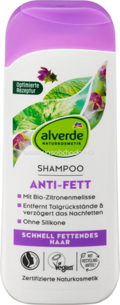 alverde NATURKOSMETIK Shampoo Anti Fett Brennnessel, Zitronenmelisse, 200 ml