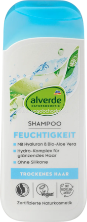 alverde NATURKOSMETIK Shampoo Feuchtigkeit Aloe Vera & Hyaluron, 200 ml
