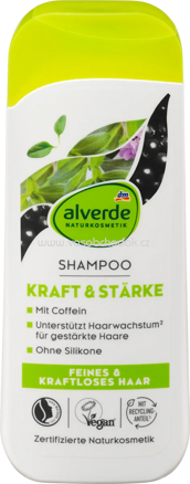 alverde NATURKOSMETIK Shampoo Kraft & Stärke, 200 ml