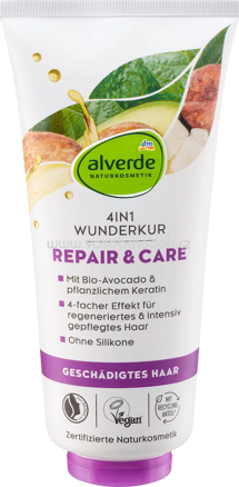 alverde NATURKOSMETIK Haarkur 4in1 Repair & Care Wunderkur, 200 ml
