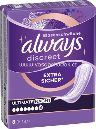 always discreet Einlagen Inkontinenz Ultimate Nacht, 8 St