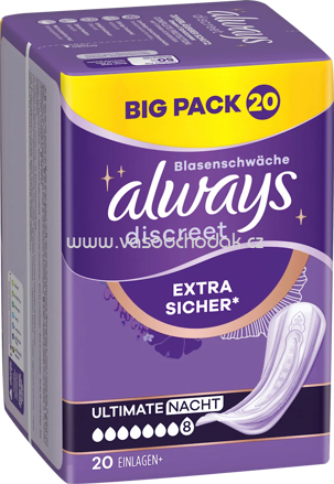 always discreet Einlagen Inkontinenz Ultimate Nacht, Big Pack, 20 St