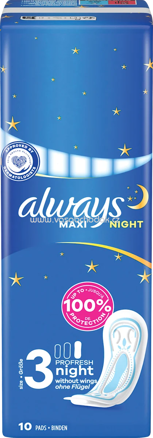 always Maxi-Binden ProFresh Night, 10 St