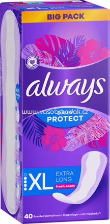 always Slipeinlagen Daily Protect Extra Long mit Frischeduft, Big Pack, 40 St