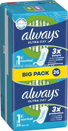 always Ultra-Binden Day Normal 1, Big Pack, 26 St