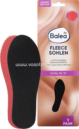 Balea Einlegesohlen Fleece Gr. 38/39, 1 Paar, 2 St