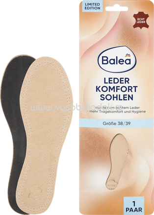 Balea Einlegesohlen Leder, Gr. 38/39, 1 Paar, 2 St