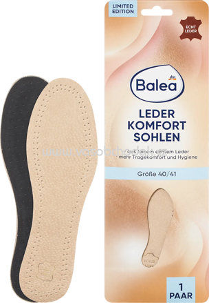 Balea Einlegesohlen Leder, Gr. 40/41, 1 Paar, 2 St
