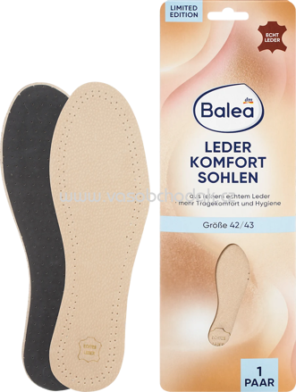 Balea Einlegesohlen Leder Gr. 42/43, 1 Paar, 2 St