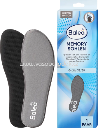Balea Einlegesohlen Memory Foam, Gr. 38/39, 1 Paar, 2 St