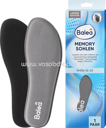 Balea Einlegesohlen Memory Foam, Gr. 42/43, 1 Paar, 2 St